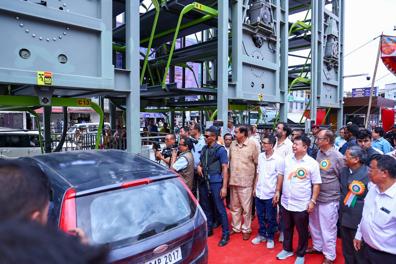 Rotary parking system adds compact vehicle capacity in central Imphal