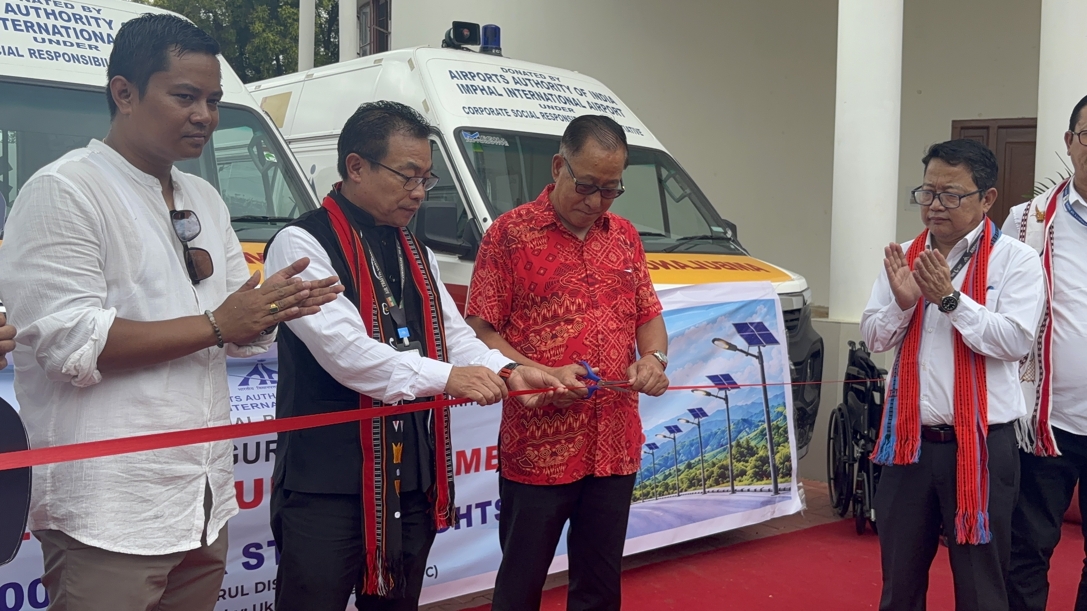 Manipur: Ukhrul MLA launches 5 ambulances, 500 solar street lights